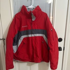 Men’s Columbia Red and Gray Heavy Coat Size XL